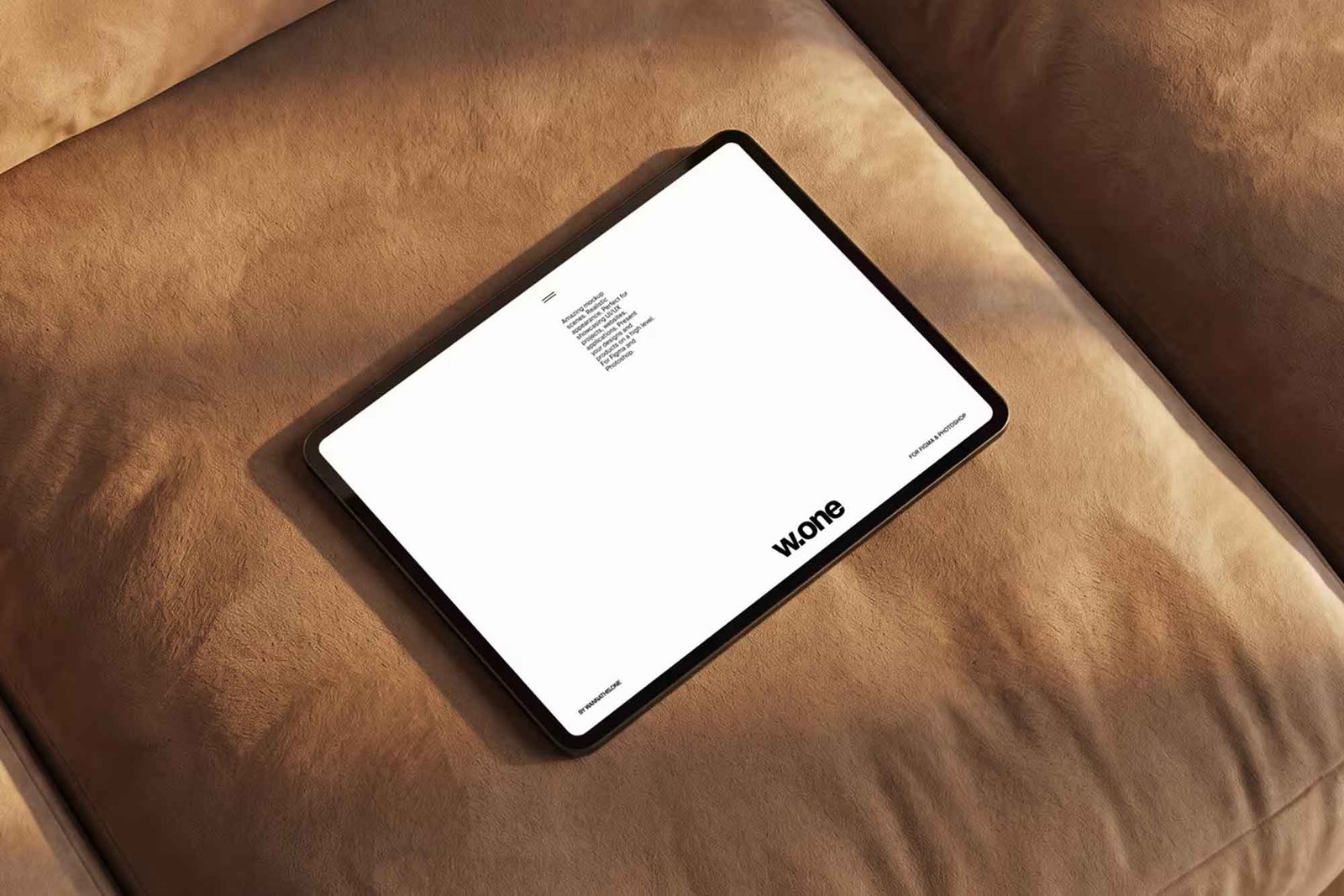 iPad Mockup on Suede Sofa